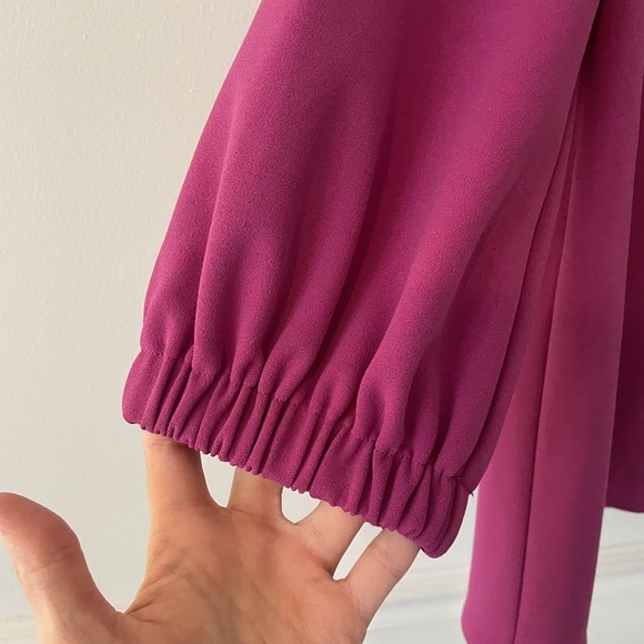 Tuckernuck Pomander Place Hollis Puff Sleeve V Neck Blouse Orchid Size S Career - Picture 7 of 11